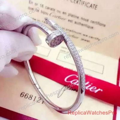 Copy Cartier Juste Un Clou Half Diamonds Bracelet Stainless Steel